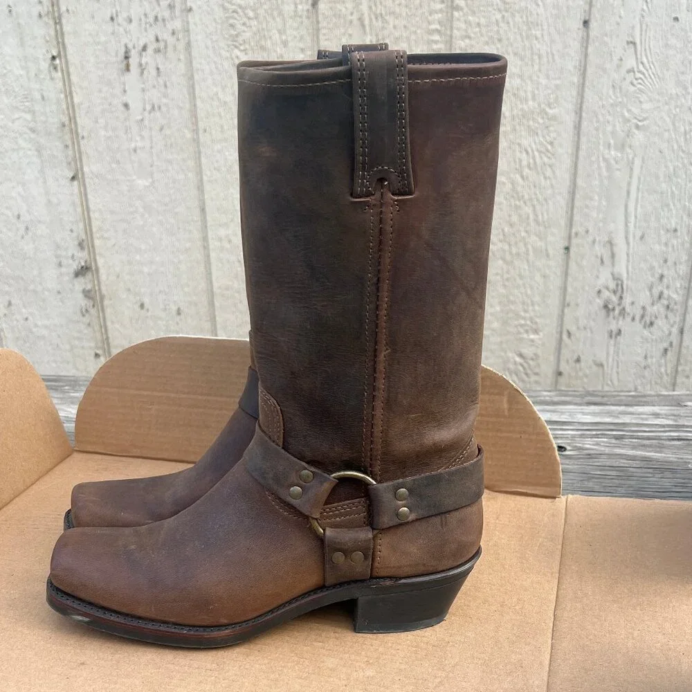 Frye Harness 12R Leather Rugged/Biker/Western Boot Tan Size 9 Lightly Used - Picture 6 of 16
